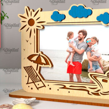 Intra απο ξύλο plywood 3mm-4mm πάχος – Κοπή λέιζερ κορνίζας διακοπών Δίασταση  20x20 cm INTRAFABR-98904477 - Image 1