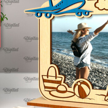 Intra απο ξύλο plywood 3mm-4mm πάχος – Κοπή λέιζερ κορνίζας διακοπών Δίασταση  20x20 cm INTRAFABR-98904490 - Image 1