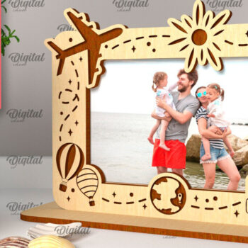 Intra απο ξύλο plywood 3mm-4mm πάχος – Κοπή λέιζερ κορνίζας διακοπών Δίασταση  20x20 cm INTRAFABR-98904658 - Image 1