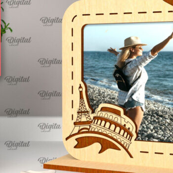 Intra απο ξύλο plywood 3mm-4mm πάχος – Κοπή λέιζερ κορνίζας διακοπών Δίασταση  20x20 cm INTRAFABR-98904679 - Image 1