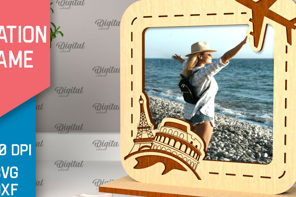 Intra απο ξύλο plywood 3mm-4mm πάχος – Κοπή λέιζερ κορνίζας διακοπών Δίασταση  20x20 cm INTRAFABR-98904679