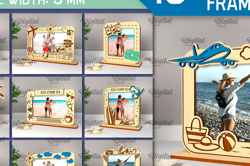 Intra απο ξύλο plywood 3mm-4mm πάχος – Πακέτο κοπής με λέιζερ κορνίζες διακοπών Δίασταση  20x20 cm INTRAFABR-98918445