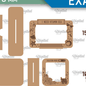 Intra απο ξύλο plywood 3mm-4mm πάχος – Πακέτο κοπής με λέιζερ κορνίζες διακοπών Δίασταση  20x20 cm INTRAFABR-98918445 - Image 2