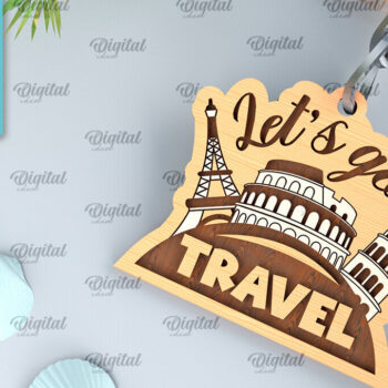 Intra απο ξύλο plywood 3mm-4mm πάχος – Ξύλινο μπρελόκ για διακοπές με λέιζερ Δίασταση  5x5 cm INTRAFABR-99394898 - Image 1