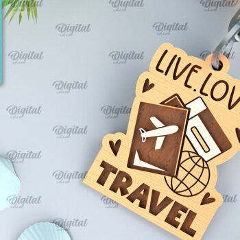 Intra απο ξύλο plywood 3mm-4mm πάχος – Ξύλινο μπρελόκ για διακοπές με λέιζερ Δίασταση  5x5 cm INTRAFABR-99395131 - Image 1