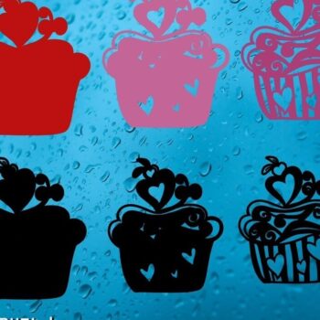 Intra απο ξύλο plywood 3mm-4mm πάχος – Valentine 3D Cupcakes Δίασταση  20x20 cm INTRAFABR-54484432 - Image 2