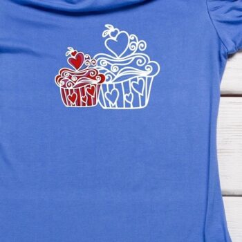 Intra απο ξύλο plywood 3mm-4mm πάχος – Valentine 3D Cupcakes Δίασταση  20x20 cm INTRAFABR-54484432 - Image 3