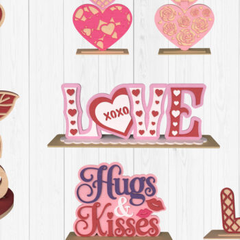 Intra απο ξύλο plywood 3mm-4mm πάχος – Πακέτο διακόσμησης για τρισδιάστατη Αγίου Βαλεντίνου Δίασταση  20x20 cm INTRAFABR-111651958 - Image 1