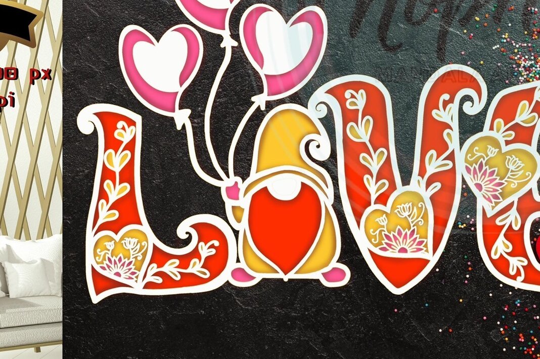 Intra απο ξύλο plywood 3mm-4mm πάχος – Valentine 3D Love V.1 Δίασταση  20x20 cm INTRAFABR-55671166