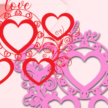 Intra απο ξύλο plywood 3mm-4mm πάχος – Valentine τρισδιάστατο ρολόι τοίχου με λέιζερ Δίασταση  40x30 cm INTRAFABR-23532918 - Image 2