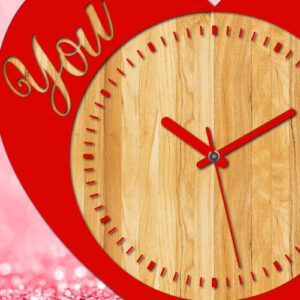 Intra απο ξύλο plywood 3mm-4mm πάχος – Valentine τρισδιάστατο ρολόι τοίχου Δίασταση  40x30 cm INTRAFABR-24129074