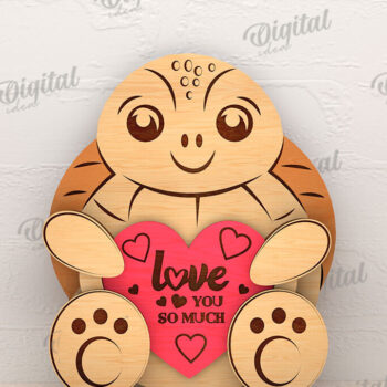 Intra απο ξύλο plywood 3mm-4mm πάχος – Πακέτο κοπής με λέιζερ Valentine Animals Δίασταση  20x20 cm INTRAFABR-114319284 - Image 3