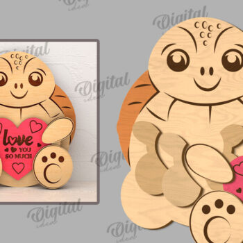 Intra απο ξύλο plywood 3mm-4mm πάχος – Πακέτο κοπής με λέιζερ Valentine Animals Δίασταση  20x20 cm INTRAFABR-114319284 - Image 4