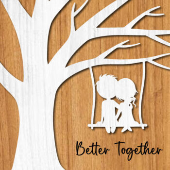 Intra απο ξύλο plywood 3mm-4mm πάχος – Δώρο Ξύλινο Ζευγάρι Βαλεντίνου/Επετείου Δίασταση  20x20 cm INTRAFABR-114141587 - Image 4