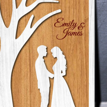 Intra απο ξύλο plywood 3mm-4mm πάχος – Δώρο Ξύλινο Ζευγάρι Βαλεντίνου/Επετείου Δίασταση  20x20 cm INTRAFABR-114141593 - Image 1