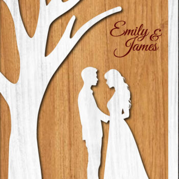 Intra απο ξύλο plywood 3mm-4mm πάχος – Δώρο Ξύλινο Ζευγάρι Βαλεντίνου/Επετείου Δίασταση  20x20 cm INTRAFABR-114141593 - Image 2