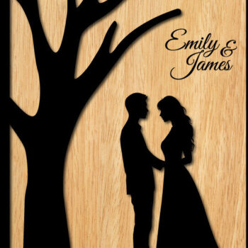 Intra απο ξύλο plywood 3mm-4mm πάχος – Δώρο Ξύλινο Ζευγάρι Βαλεντίνου/Επετείου Δίασταση  20x20 cm INTRAFABR-114141593 - Image 3