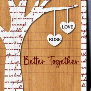 Intra απο ξύλο plywood 3mm-4mm πάχος – Δώρο Ξύλινο Ζευγάρι Βαλεντίνου/Επετείου Δίασταση  20x20 cm INTRAFABR-114141577