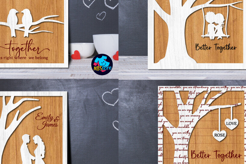 Intra απο ξύλο plywood 3mm-4mm πάχος – Ξύλινο Δώρο Βαλεντίνου/Επετείου Δίασταση  20x20 cm INTRAFABR-114142366