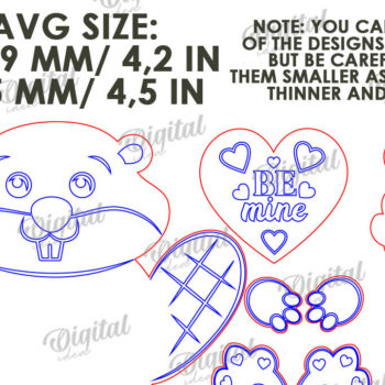 Intra απο ξύλο plywood 3mm-4mm πάχος – Βαλεντίνος κάστορας με κοπή λέιζερ καρδιάς Δίασταση  20x20 cm INTRAFABR-114206257 - Image 3