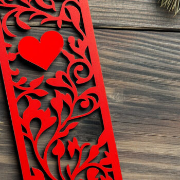 Intra απο ξύλο plywood 3mm-4mm πάχος – Valentine Bookmark Δίασταση  20x20 cm INTRAFABR-112073189 - Image 1