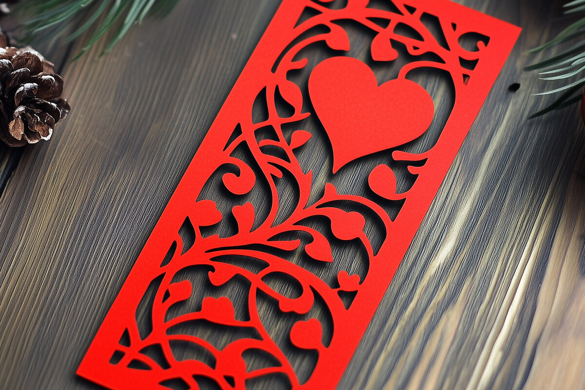 Intra απο ξύλο plywood 3mm-4mm πάχος – Valentine Bookmark Δίασταση  20x20 cm INTRAFABR-112088950