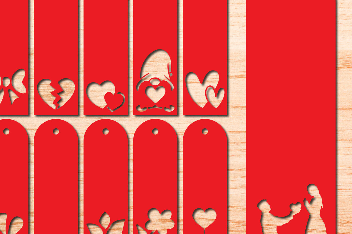 Intra απο ξύλο plywood 3mm-4mm πάχος – Πακέτο σελιδοδεικτών Valentine Paper Cut Δίασταση  20x20 cm INTRAFABR-29472761