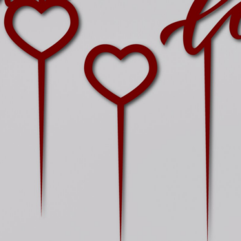 Intra απο ξύλο plywood 3mm-4mm πάχος – Valentine Cake Topper. Αγάπη. Cupcake Δίασταση  20x20 cm INTRAFABR-22980753 - Image 1