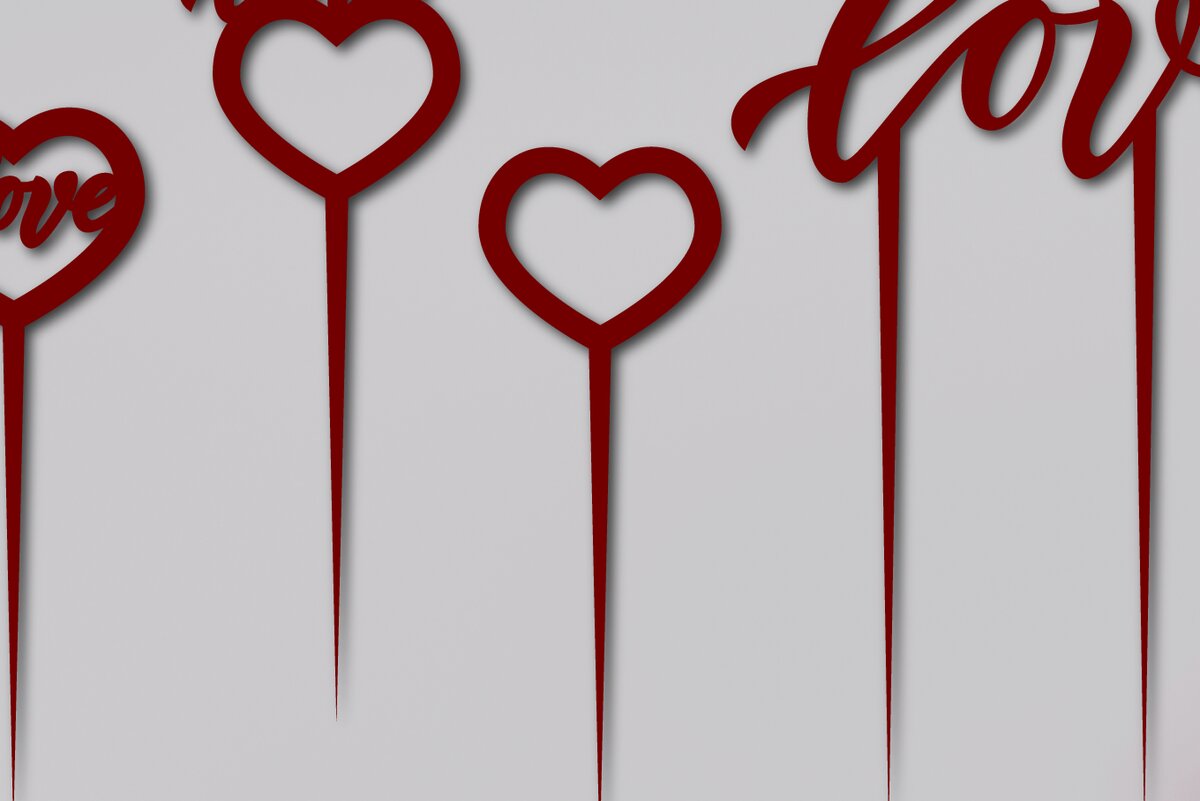 Intra απο ξύλο plywood 3mm-4mm πάχος – Valentine Cake Topper. Αγάπη. Cupcake Δίασταση  20x20 cm INTRAFABR-22980753