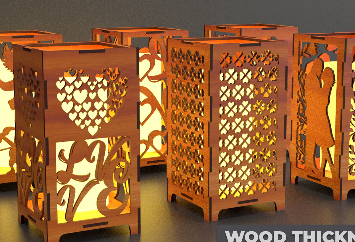 Intra απο ξύλο plywood 3mm-4mm πάχος – Πακέτο κοπής με λέιζερ Candel Valentine Δίασταση  20x20 cm INTRAFABR-89564877