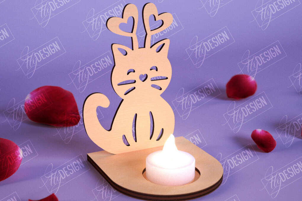 Intra απο ξύλο plywood 3mm-4mm πάχος – Κηροπήγιο Αγίου Βαλεντίνου | Κηροπήγιο Δίασταση  20x20 cm INTRAFABR-110115462