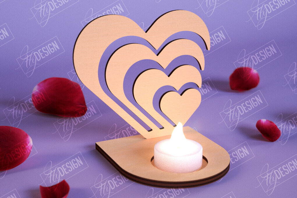 Intra απο ξύλο plywood 3mm-4mm πάχος – Κηροπήγιο Αγίου Βαλεντίνου | Κηροπήγιο Δίασταση  20x20 cm INTRAFABR-110115468