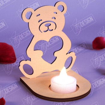 Intra απο ξύλο plywood 3mm-4mm πάχος – Κηροπήγιο Αγίου Βαλεντίνου | Κηροπήγιο Δίασταση  20x20 cm INTRAFABR-110115474 - Image 1