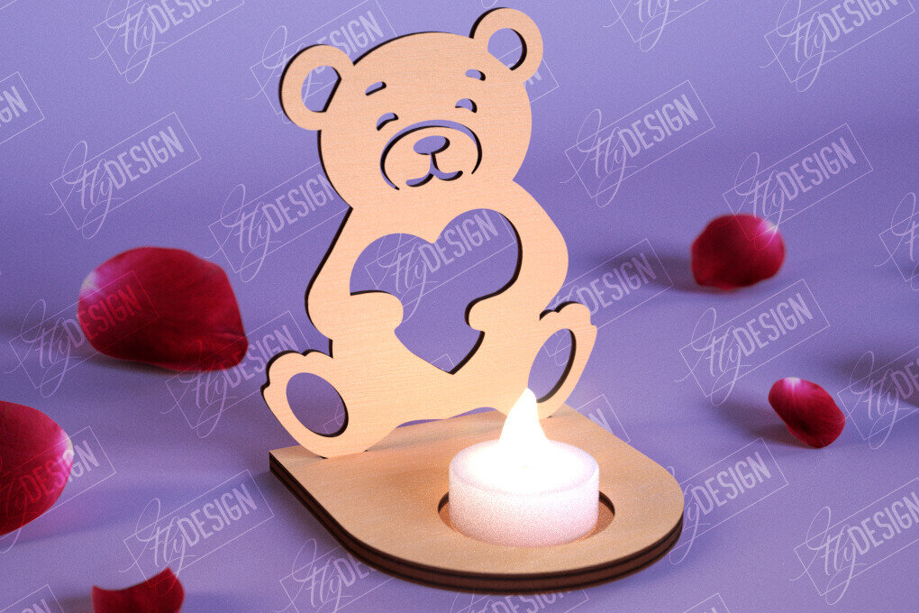 Intra απο ξύλο plywood 3mm-4mm πάχος – Κηροπήγιο Αγίου Βαλεντίνου | Κηροπήγιο Δίασταση  20x20 cm INTRAFABR-110115474