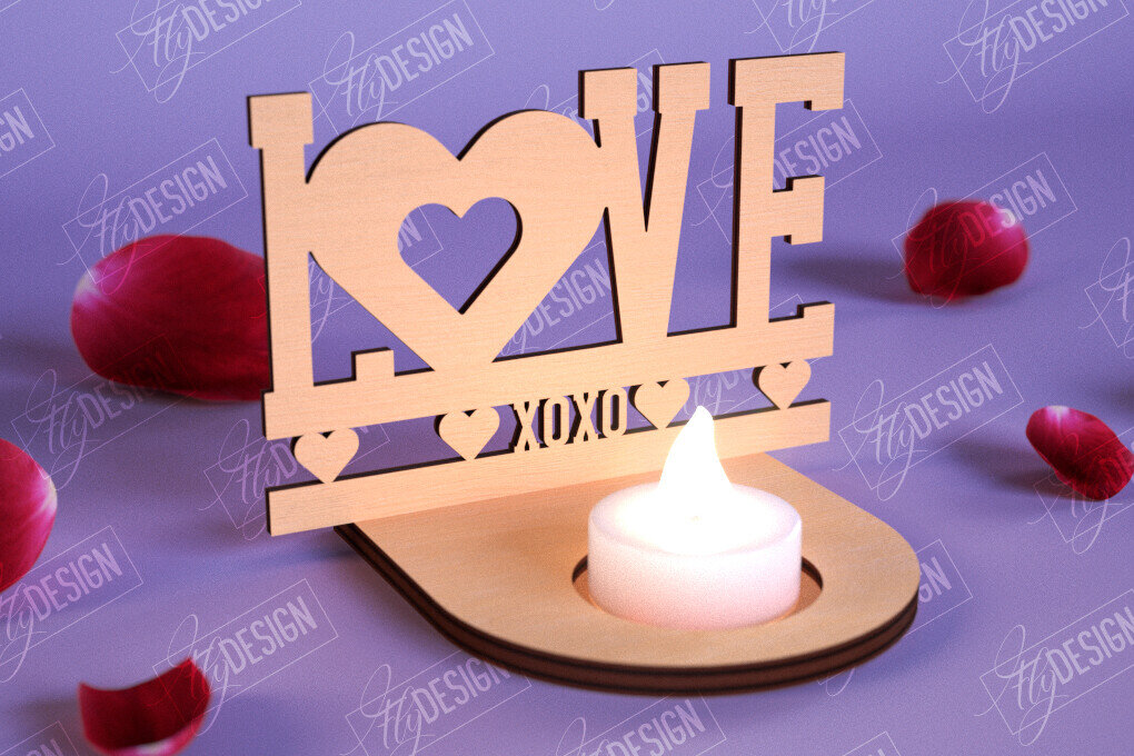 Intra απο ξύλο plywood 3mm-4mm πάχος – Κηροπήγιο Αγίου Βαλεντίνου | Κηροπήγιο Δίασταση  20x20 cm INTRAFABR-110115479