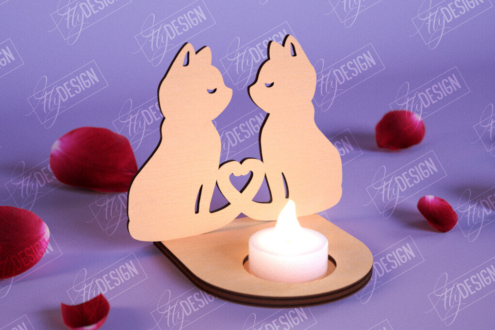 Intra απο ξύλο plywood 3mm-4mm πάχος – Κηροπήγιο Αγίου Βαλεντίνου | Κηροπήγιο Δίασταση  20x20 cm INTRAFABR-110115496