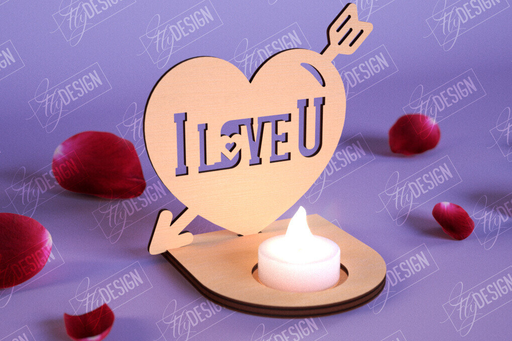 Intra απο ξύλο plywood 3mm-4mm πάχος – Κηροπήγιο Αγίου Βαλεντίνου | Κηροπήγιο Δίασταση  20x20 cm INTRAFABR-110115504