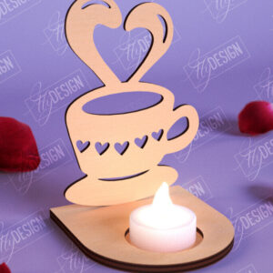 Intra απο ξύλο plywood 3mm-4mm πάχος – Κηροπήγιο Αγίου Βαλεντίνου | Κηροπήγιο Δίασταση  20x20 cm INTRAFABR-110115460