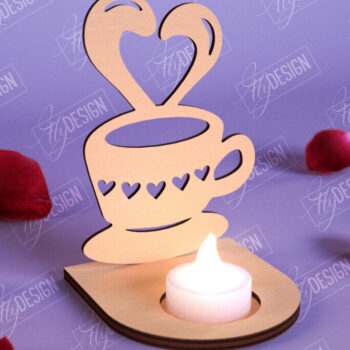 Intra απο ξύλο plywood 3mm-4mm πάχος – Κηροπήγιο Αγίου Βαλεντίνου | Κηροπήγιο Δίασταση  20x20 cm INTRAFABR-110115460 - Image 1