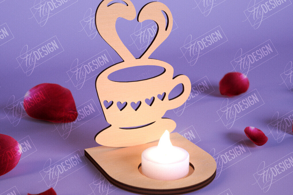 Intra απο ξύλο plywood 3mm-4mm πάχος – Κηροπήγιο Αγίου Βαλεντίνου | Κηροπήγιο Δίασταση  20x20 cm INTRAFABR-110115460