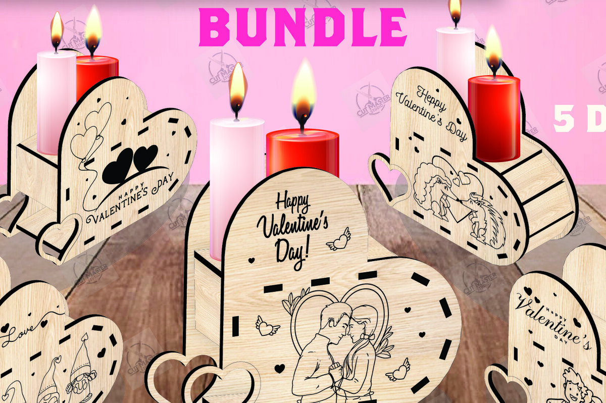 Intra απο ξύλο plywood 3mm-4mm πάχος – Δέσμη κοπής με λέιζερ για κεριά Αγίου Βαλεντίνου Δίασταση  20x20 cm INTRAFABR-110515922