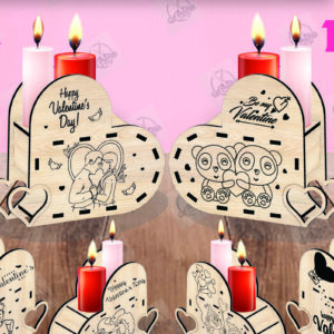 Intra απο ξύλο plywood 3mm-4mm πάχος – Δέσμη κοπής με λέιζερ για κεριά Αγίου Βαλεντίνου Δίασταση  20x20 cm INTRAFABR-110516042