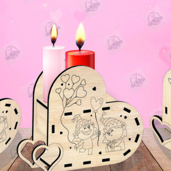 Intra απο ξύλο plywood 3mm-4mm πάχος – Δέσμη κοπής με λέιζερ για κεριά Αγίου Βαλεντίνου Δίασταση  20x20 cm INTRAFABR-110516042 - Image 3