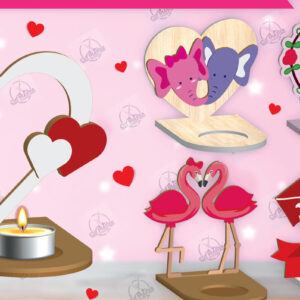 Intra απο ξύλο plywood 3mm-4mm πάχος – Δέσμη κοπής με λέιζερ για κεριά Αγίου Βαλεντίνου Δίασταση  20x20 cm INTRAFABR-113194101