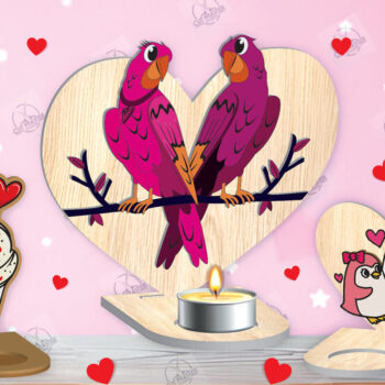 Intra απο ξύλο plywood 3mm-4mm πάχος – Δέσμη κοπής με λέιζερ για κεριά Αγίου Βαλεντίνου Δίασταση  20x20 cm INTRAFABR-113194380 - Image 2