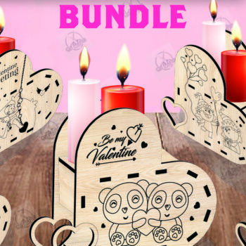 Intra απο ξύλο plywood 3mm-4mm πάχος – Δέσμη κοπής με λέιζερ για κεριά Αγίου Βαλεντίνου Δίασταση  20x20 cm INTRAFABR-110515695 - Image 1