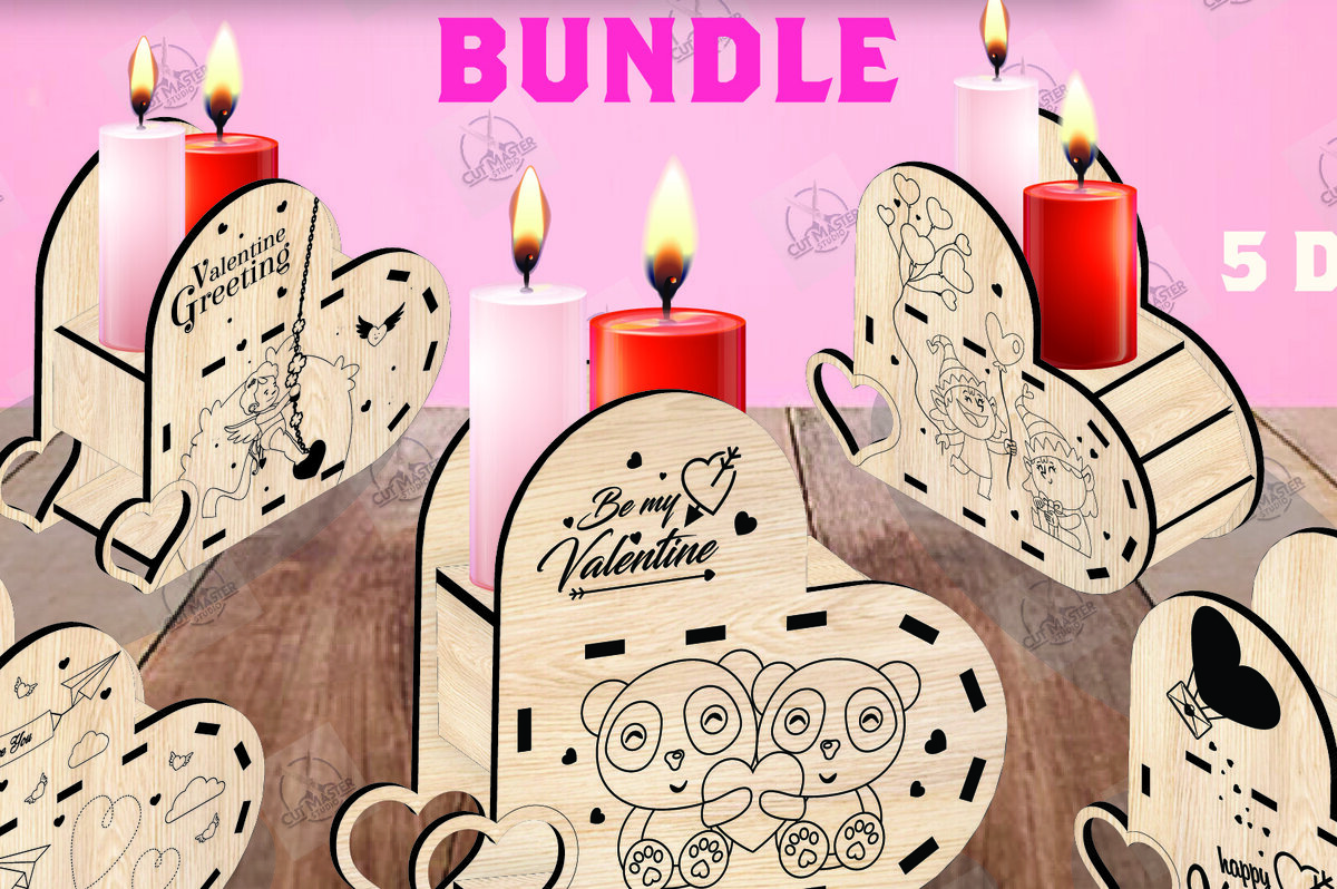 Intra απο ξύλο plywood 3mm-4mm πάχος – Δέσμη κοπής με λέιζερ για κεριά Αγίου Βαλεντίνου Δίασταση  20x20 cm INTRAFABR-110515695