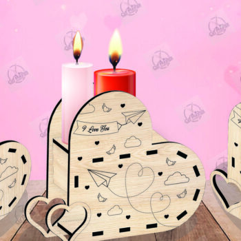 Intra απο ξύλο plywood 3mm-4mm πάχος – Δέσμη κοπής με λέιζερ για κεριά Αγίου Βαλεντίνου Δίασταση  20x20 cm INTRAFABR-110515695 - Image 4