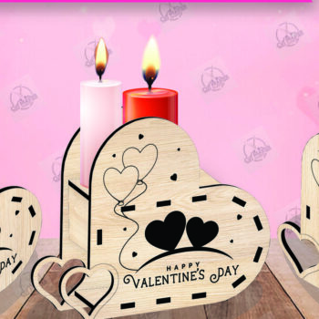 Intra απο ξύλο plywood 3mm-4mm πάχος – Κηροπήγιο Valentine Δίασταση  20x20 cm INTRAFABR-110515844 - Image 1