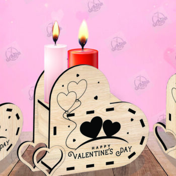 Intra απο ξύλο plywood 3mm-4mm πάχος – Κηροπήγιο Valentine Δίασταση  20x20 cm INTRAFABR-110515844 - Image 2